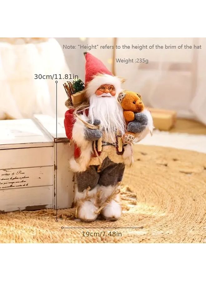Red A Model 23 62inch Santa Claus Doll Movable Arms Sitting Base Christmas Decor - Image 3